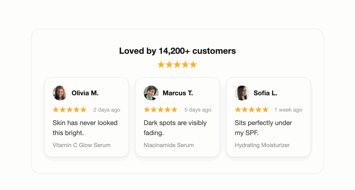 Review Cards widget preview
