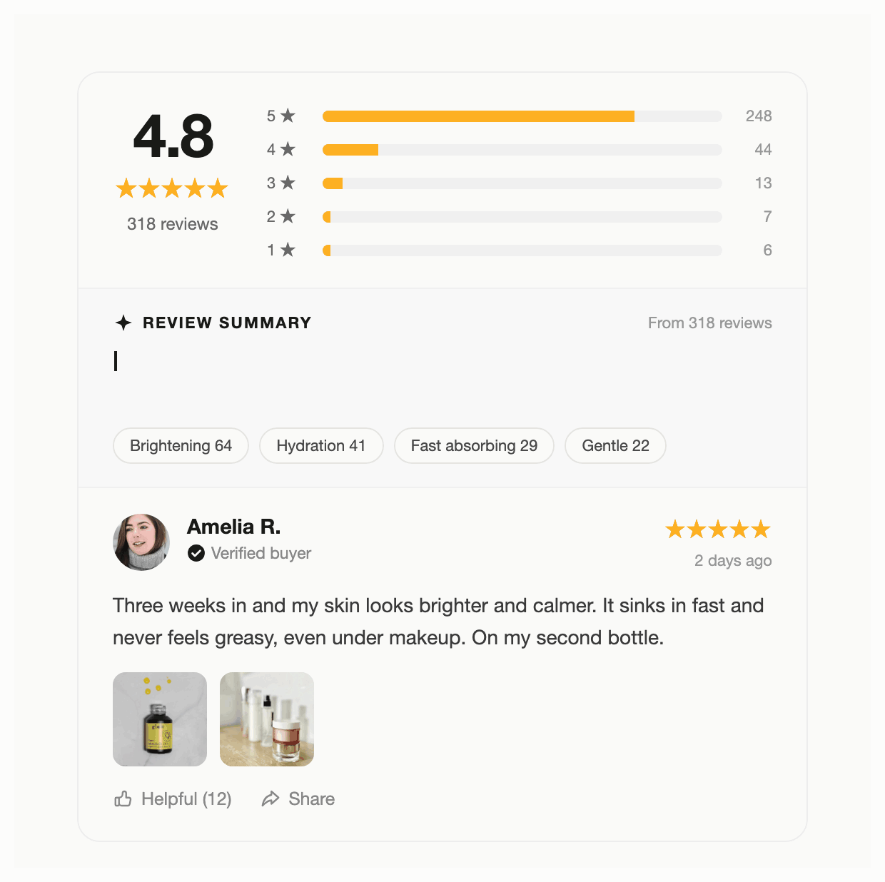 PDP Reviews Widget widget preview